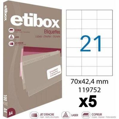 Etikety univerzálne 70x42,4mm Etibox A4 100 hárkov AG119752
