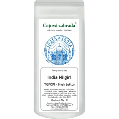Čajová zahrada India Nilgiri TGFOPI High Grown Sutton černý čaj 90 g