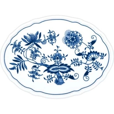 Cibulák Podnos oválny na nožičkách 24,5 cm originálny cibuľový porcelán