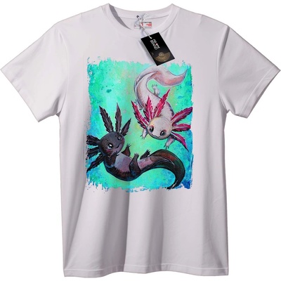 NOONEBRAND Тениска с изкуство на аксолотъл - 2XL, White