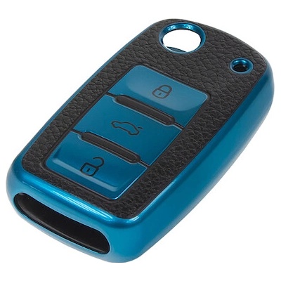 TPU obal pro klíč Škoda, VW, Seat, modrý, 484VW105B