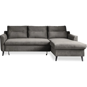 Miuform Тъмносиво кадифено ъглово канапе, десен ъгъл Stylish Stan - Miuform (Stylish Stan 2QL-LCBKR OTT25)