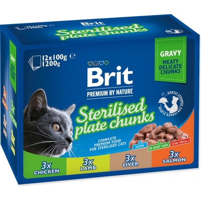 Brit Premium Cat Sterilised Liver 12 x 100 g