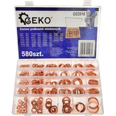 GEKO Sada měděných podložek 580 ks nářadí G02916
