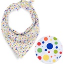 Biante Detská bavlnená šatka Sandra SA 006 Farebné bodky na bielom