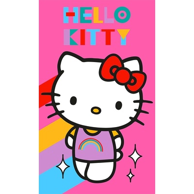 Carbotex Bavlnený uterák 30 x 50 cm Hello Kitty Rainbow