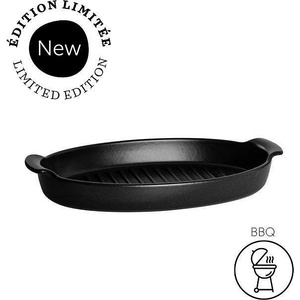 Emile Henry Керамична тава за печене на риба emile henry bbq оребрена - 42 х 25 см - цвят трюфел (eh 1443-71)
