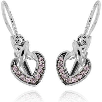 Zlatnictví U Kostela zlaté dětské náušnice s růžovými kamínky 5239