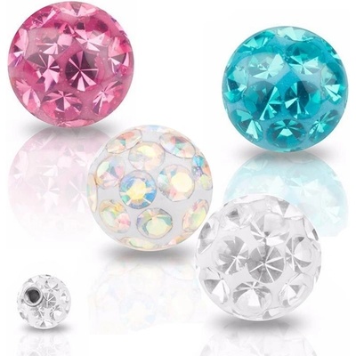 S4U Náhradní kulička s krystaly Swarovski, 8 mm, závit 1,6 mm (čirá) ND01023-08-C