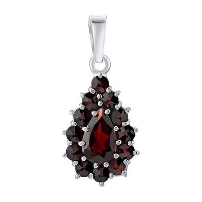 SILVEGO Luxusný strieborný prívesok PERSEA s pravými granátmi B180086