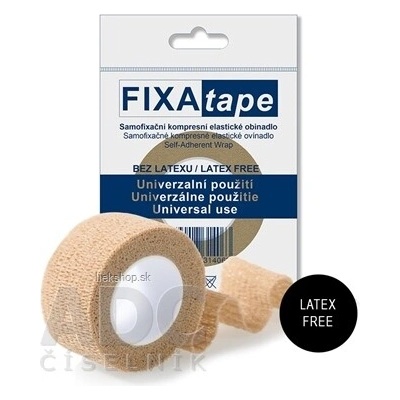FIXAtape STRETCH Samofixačné elastické ovínadlo kompresné, bez latexu, farba telová, 2,5cm x 450cm, 1x1 ks