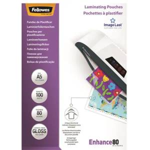Fellowes Термоламиниращо фолио, 80 микрона, a5, гланц, 100 бр. , fellowes 5306002 (5306002)