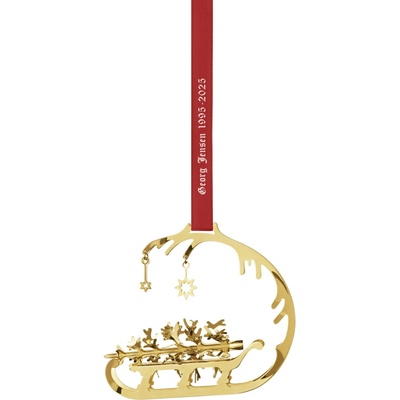 Georg Jensen Pozlacená vánoční ozdoba Sleigh speciální edice, zlatá barva, kov