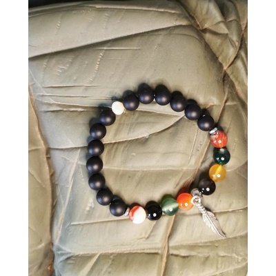 HANDMADE minerální náramek Agate barevný 120902-9