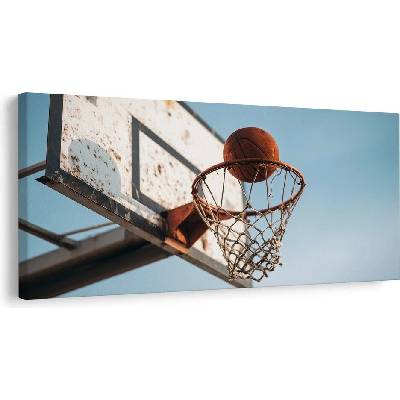 Obraz míč v basketbalovém koši - 200x100