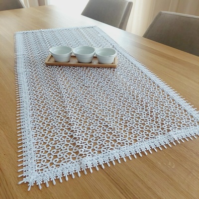 Evenit Krajkový behúň šerpa 058 biela Polyester 50x100 cm