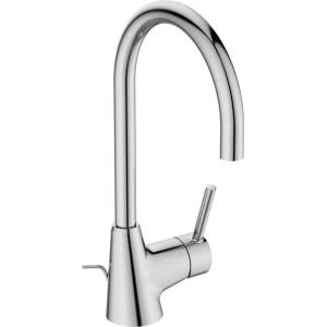 Ideal Standard Висок смесител за умивалник Ideal Standard Ceraline с лъскав хромиран метален клапан (BC195AA)
