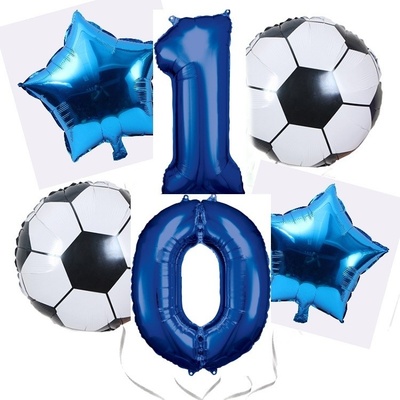 Balónkový set Fotbal modrý 10.narozeniny