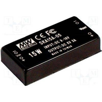 MEAN WELL SKA15B-12 Měnič: DC/DC; 15W; Uvst: 18÷36VDC; Uvýst: 12VDC; Ivýst: 1250mA; THT