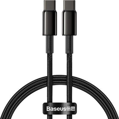 Baseus Tungsten Gold rychlonabíjecí / datový kabel USB-C na USB-C 100W 2m, černá – Zboží Živě