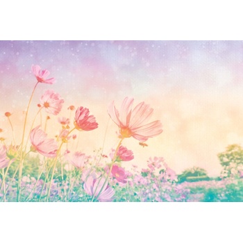 DIMEX ART s. r. o Флизелинов фототапет винтидж пастелни цветя 375 x 250 см