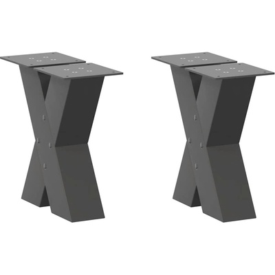Omaxi 315908 Nohy konferenčního stolku ve tvaru X 2 ks antracitové 30 x 30-31 cm ocel – Zboží Dáma