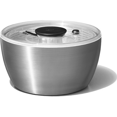 Odstředivka na salát STEEL 6,0 l, stříbrná, nerezová ocel, OXO