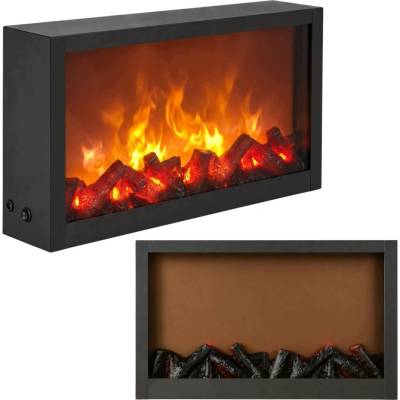 Twilux ELEKTRICKÝ KOVOVÝ DEKORAČNÍ KRB LED 10 x 41 x 25 cm DO INTERIÉRU ČERNÝ