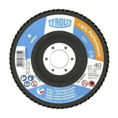 Kotuc Tyrolit 125x22,2mm, ZA40-325, 27A, oceľ/nerez, lamelovy, 2in1, Basic *