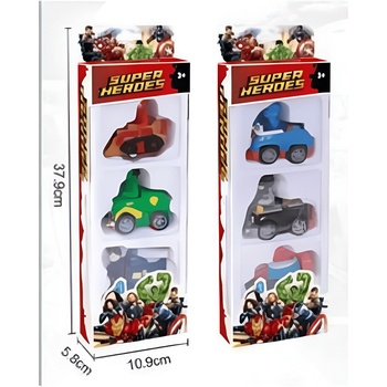 Комплект 3 бр. коли с герои В4