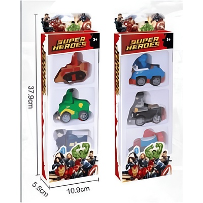 Комплект 3 бр. коли с герои В4