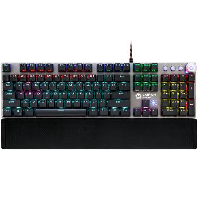 Nightfall GK-7, Wired Gaming Keyboard, Black 104 mechanical switches, 60 million times key life, 22 types of lights, Removab (CND-SKB7-US)