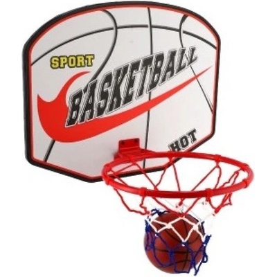 Basketbalový kôš drevo/kov/sieťka/lopta s pumpičkou