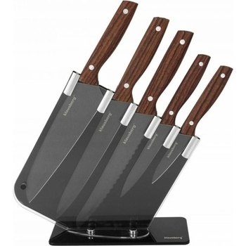 Klausberg Комплект ножове и поставка Klausberg KB 7616, 6 части, неръждаема стомана, кафяв (KB 7616)