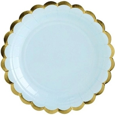 PartyDeco TANIERE modrý zlatý okraj 18 cm