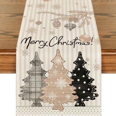 Textilomanie Ľanový vianočný behúň NOEL BRUNCH béžový 33x180cm