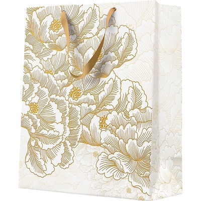 PAW Dárková taška large premium 26,5x33,5x13 cm Vintage Gold Petal Design