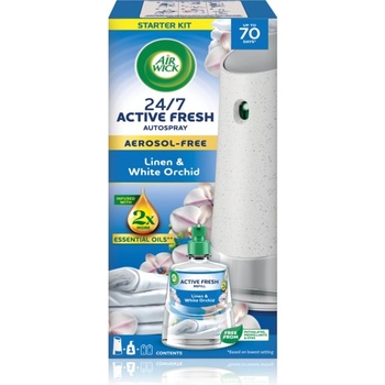 Air Wick Active Fresh Linen & White Orchid автоматичен освежител за въздух с пълнител 228ml