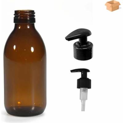 Luna Skleněná lékovka s černou pumpičkou 150 ml 88 ks