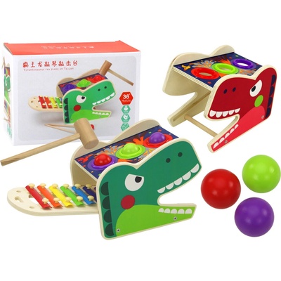 RKToys dinosaurus s kladívkem a xylofonem 2v1