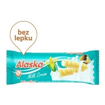 Alaska Kukuričné trubičky plnené mliečnym krémom 18 g
