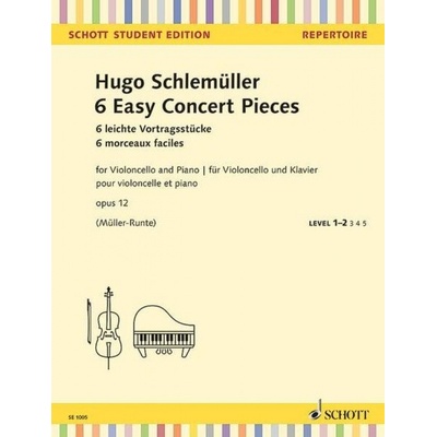6 Easy Concert Pieces op. 12 skladby pre violončelo a klavír
