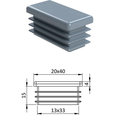 Krytka plastová 20 x 40 mm