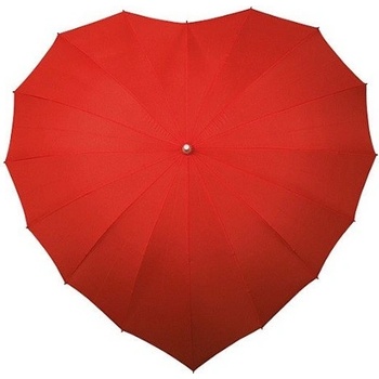 Blooming Brollies deštník dámský holový ve tvaru srdce červený