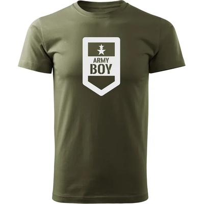 DRAGOWA Тениска с къс ръкав Army Boy, маслиненозелена, 160 г/м2 (POL0222)