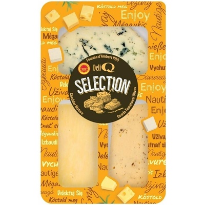 Deli Q Syrový mix selection cheddar fourme gouda paradajky a olivy 200 g