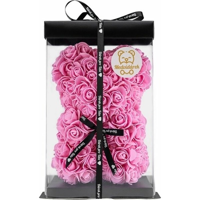 Medvídárek Classic medvídek z růží 25cm dárkově balený - růžový – Zboží Dáma
