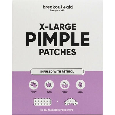 BREAKOUT+AID XL Náplasti na ošetrenie problematickej pleti s kyselinou salicylovou a retinolom 5 ks