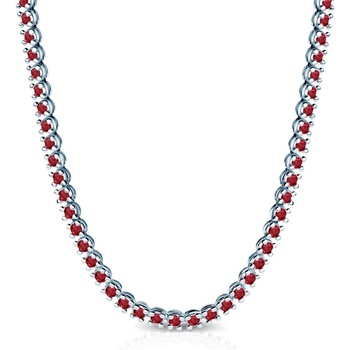 SAVICKI Тенис колие Luminy 3, 8 мм: бяло злато, рубини