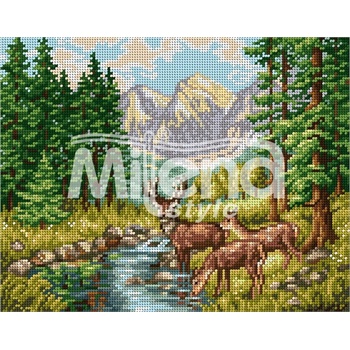 Milena Style Елени - гоблен със схема конци dmc 1: 4